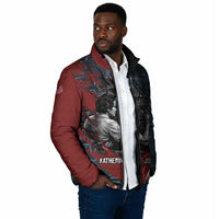 Katherine Johnson Padded Jacket with Chalkboard Math Scene, Verify the Numbers Quote and Space Orbit - Wonder Print Shop