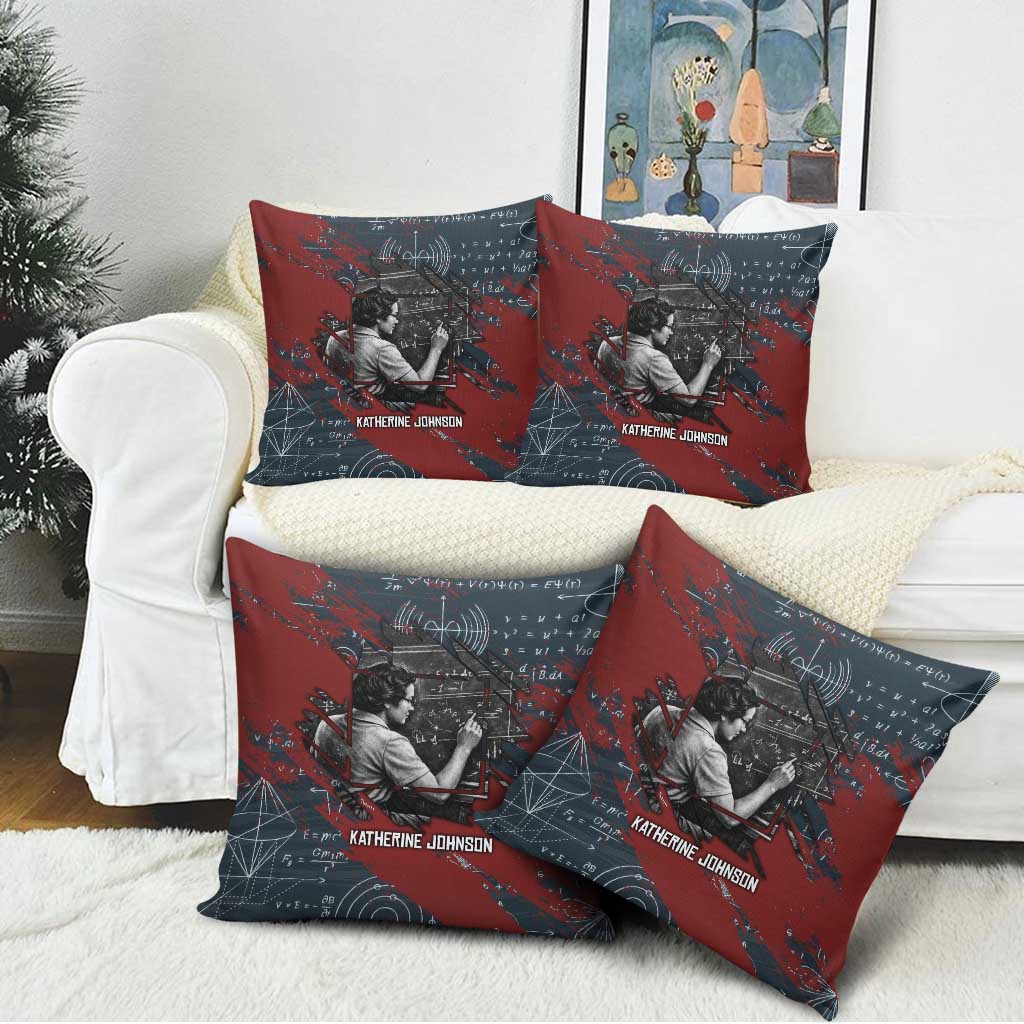 Katherine Johnson Pillow Cover with Chalkboard Math Scene, Verify the Numbers Quote and Space Orbit - Wonder Print Shop