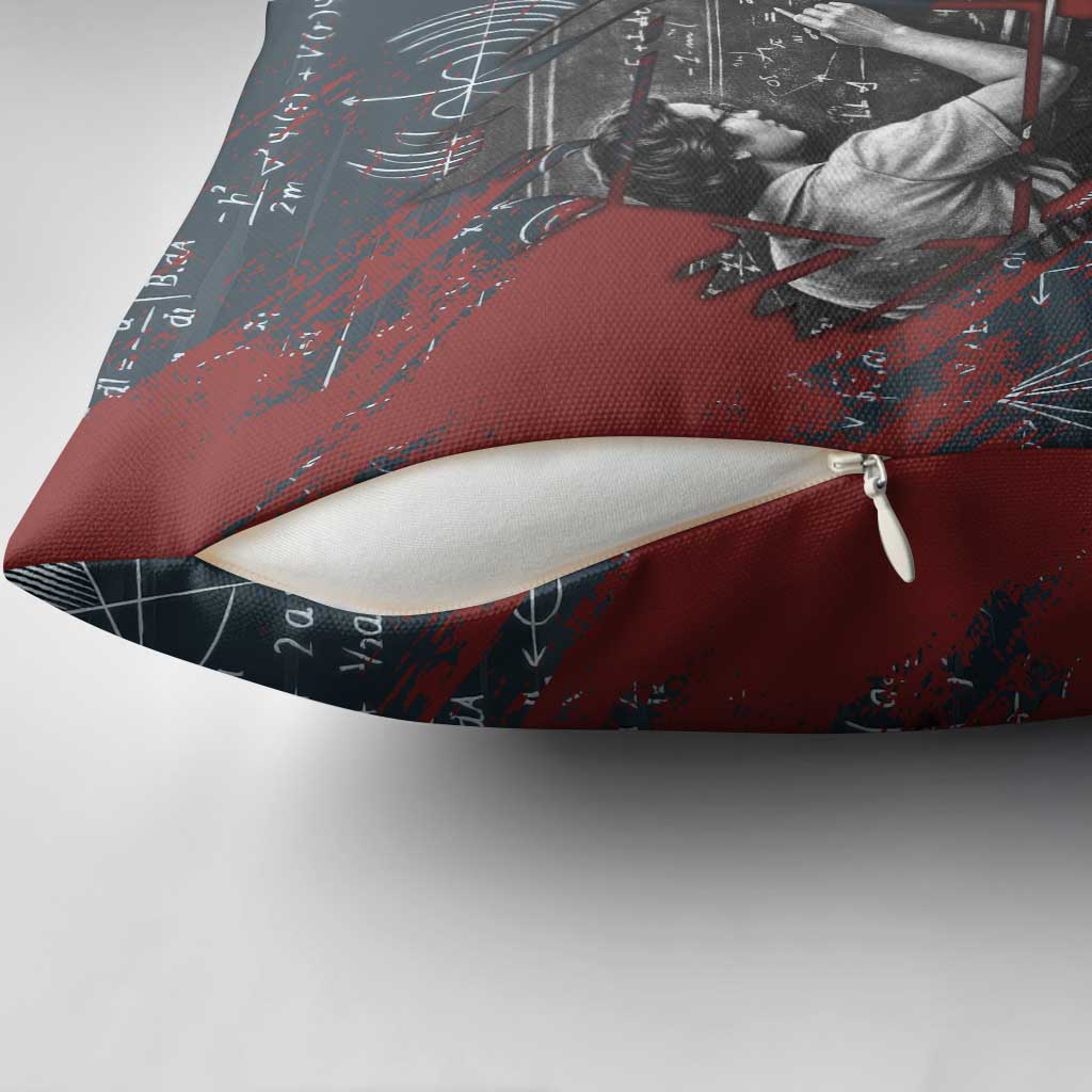 Katherine Johnson Pillow Cover with Chalkboard Math Scene, Verify the Numbers Quote and Space Orbit - Wonder Print Shop