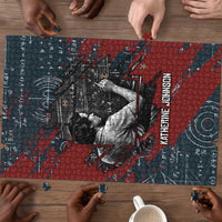 Katherine Johnson Puzzle with Chalkboard Math Scene, Verify the Numbers Quote and Space Orbit - Wonder Print Shop