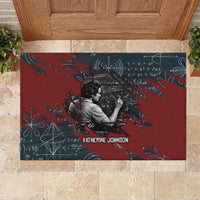 Katherine Johnson Rubber Doormat with Chalkboard Math Scene, Verify the Numbers Quote and Space Orbit - Wonder Print Shop