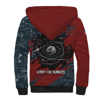 Katherine Johnson Sherpa Hoodie with Chalkboard Math Scene, Verify the Numbers Quote and Space Orbit - Wonder Print Shop