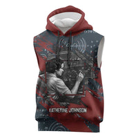 Katherine Johnson Sleeveless Hoodie with Chalkboard Math Scene, Verify the Numbers Quote and Space Orbit - Wonder Print Shop