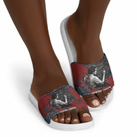 Katherine Johnson Slide Sandals with Chalkboard Math Scene, Verify the Numbers Quote and Space Orbit - Wonder Print Shop