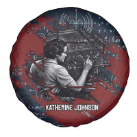 Katherine Johnson Spare Tire Cover with Chalkboard Math Scene, Verify the Numbers Quote and Space Orbit - Wonder Print Shop
