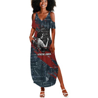 Katherine Johnson Summer Maxi Dress with Chalkboard Math Scene, Verify the Numbers Quote and Space Orbit - Wonder Print Shop