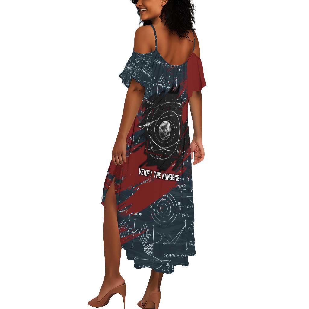 Katherine Johnson Summer Maxi Dress with Chalkboard Math Scene, Verify the Numbers Quote and Space Orbit - Wonder Print Shop