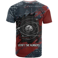 Katherine Johnson T shirt with Chalkboard Math Scene, Verify the Numbers Quote and Space Orbit - Wonder Print Shop