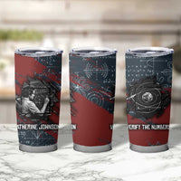 Katherine Johnson Tumbler Cup with Chalkboard Math Scene, Verify the Numbers Quote and Space Orbit - Wonder Print Shop