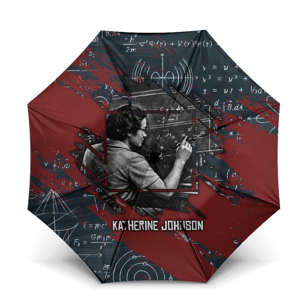 Katherine Johnson Umbrella with Chalkboard Math Scene, Verify the Numbers Quote and Space Orbit - Wonder Print Shop