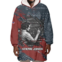 Katherine Johnson Wearable Blanket Hoodie with Chalkboard Math Scene, Verify the Numbers Quote and Space Orbit - Wonder Print Shop