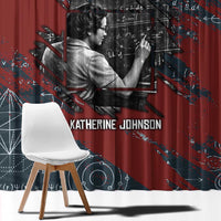 Katherine Johnson Window Curtain with Chalkboard Math Scene, Verify the Numbers Quote and Space Orbit - Wonder Print Shop