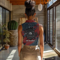 Katherine Johnson Women Sleeveless Polo Shirt with Chalkboard Math Scene, Verify the Numbers Quote and Space Orbit - Wonder Print Shop