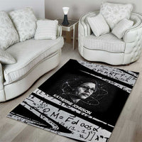 Katherine Johnson Area Rug with Orbital Space Portrait, Historic NASA Launch Dates and Physics - Wonder Print Shop