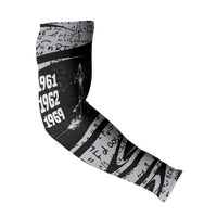 Katherine Johnson Arm Sleeves with Orbital Space Portrait, Historic NASA Launch Dates and Physics - Wonder Print Shop