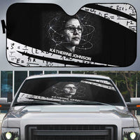 Katherine Johnson Auto Sun Shade with Orbital Space Portrait, Historic NASA Launch Dates and Physics - Wonder Print Shop