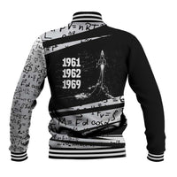 Katherine Johnson Baseball Jacket with Orbital Space Portrait, Historic NASA Launch Dates and Physics - Wonder Print Shop