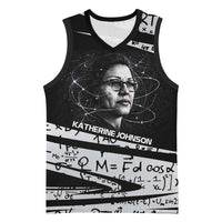 Katherine Johnson Basketball Jersey with Orbital Space Portrait, Historic NASA Launch Dates and Physics - Wonder Print Shop