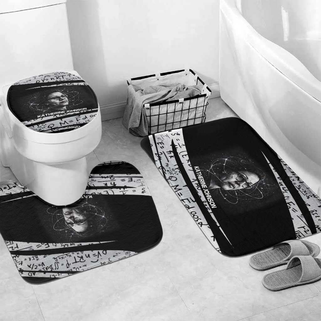 Katherine Johnson Bathroom Set with Orbital Space Portrait, Historic NASA Launch Dates and Physics - Wonder Print Shop