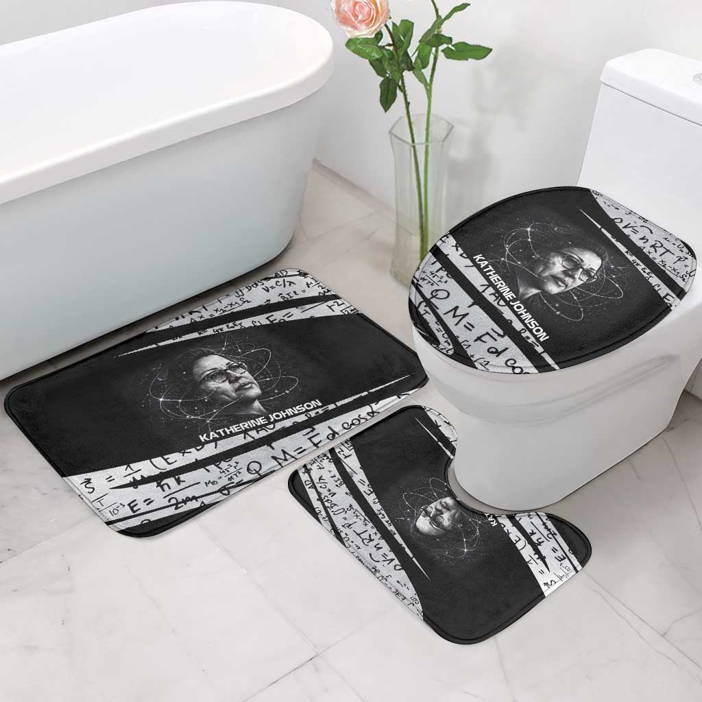 Katherine Johnson Bathroom Set with Orbital Space Portrait, Historic NASA Launch Dates and Physics - Wonder Print Shop