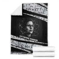 Katherine Johnson Blanket with Orbital Space Portrait, Historic NASA Launch Dates and Physics - Wonder Print Shop