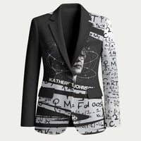 Katherine Johnson Blazer with Orbital Space Portrait, Historic NASA Launch Dates and Physics - Wonder Print Shop
