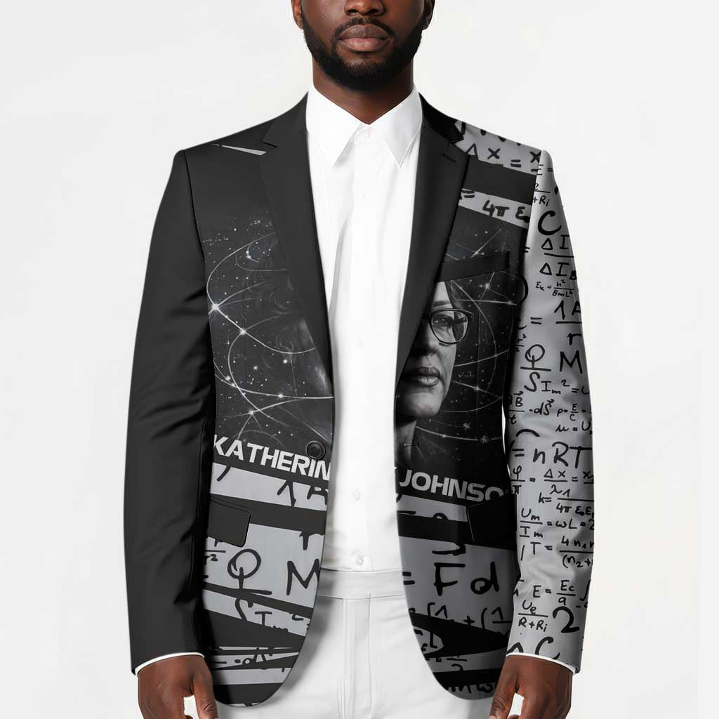 Katherine Johnson Blazer with Orbital Space Portrait, Historic NASA Launch Dates and Physics - Wonder Print Shop