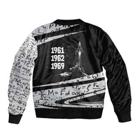Katherine Johnson Bomber Jacket with Orbital Space Portrait, Historic NASA Launch Dates and Physics - Wonder Print Shop
