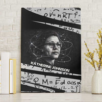 Katherine Johnson Canvas Wall Art with Orbital Space Portrait, Historic NASA Launch Dates and Physics - Wonder Print Shop