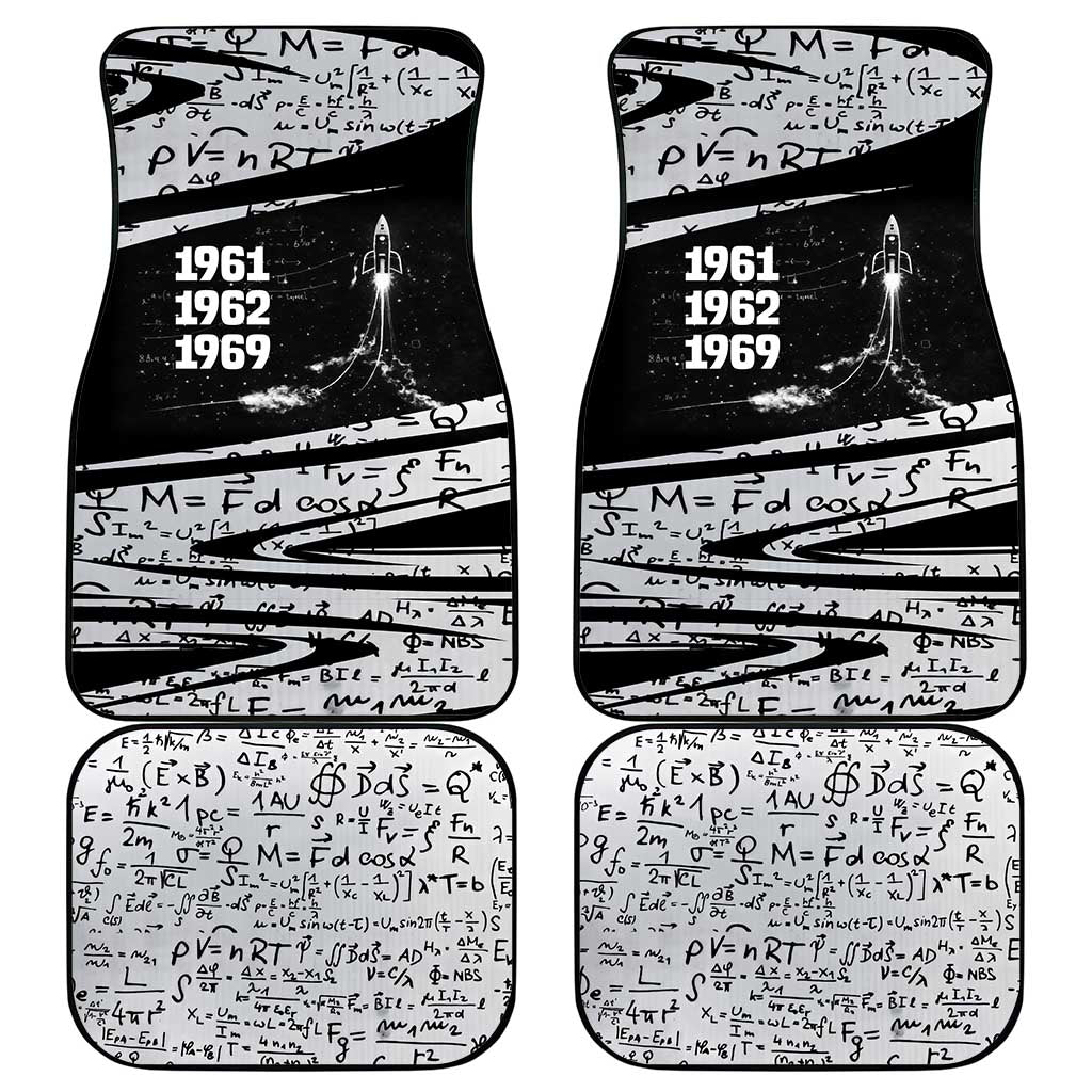 Katherine Johnson Car Mats with Orbital Space Portrait, Historic NASA Launch Dates and Physics - Wonder Print Shop