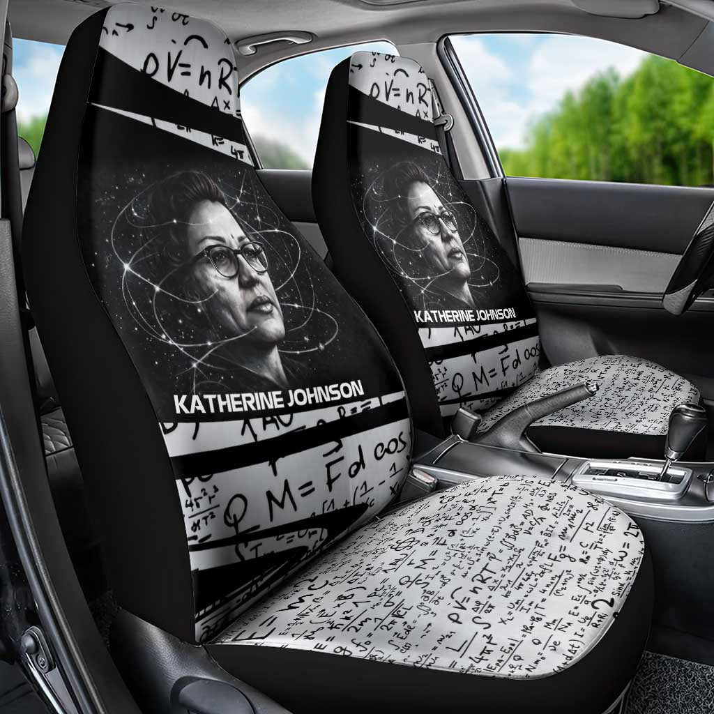 Katherine Johnson Car Seat Cover with Orbital Space Portrait, Historic NASA Launch Dates and Physics - Wonder Print Shop