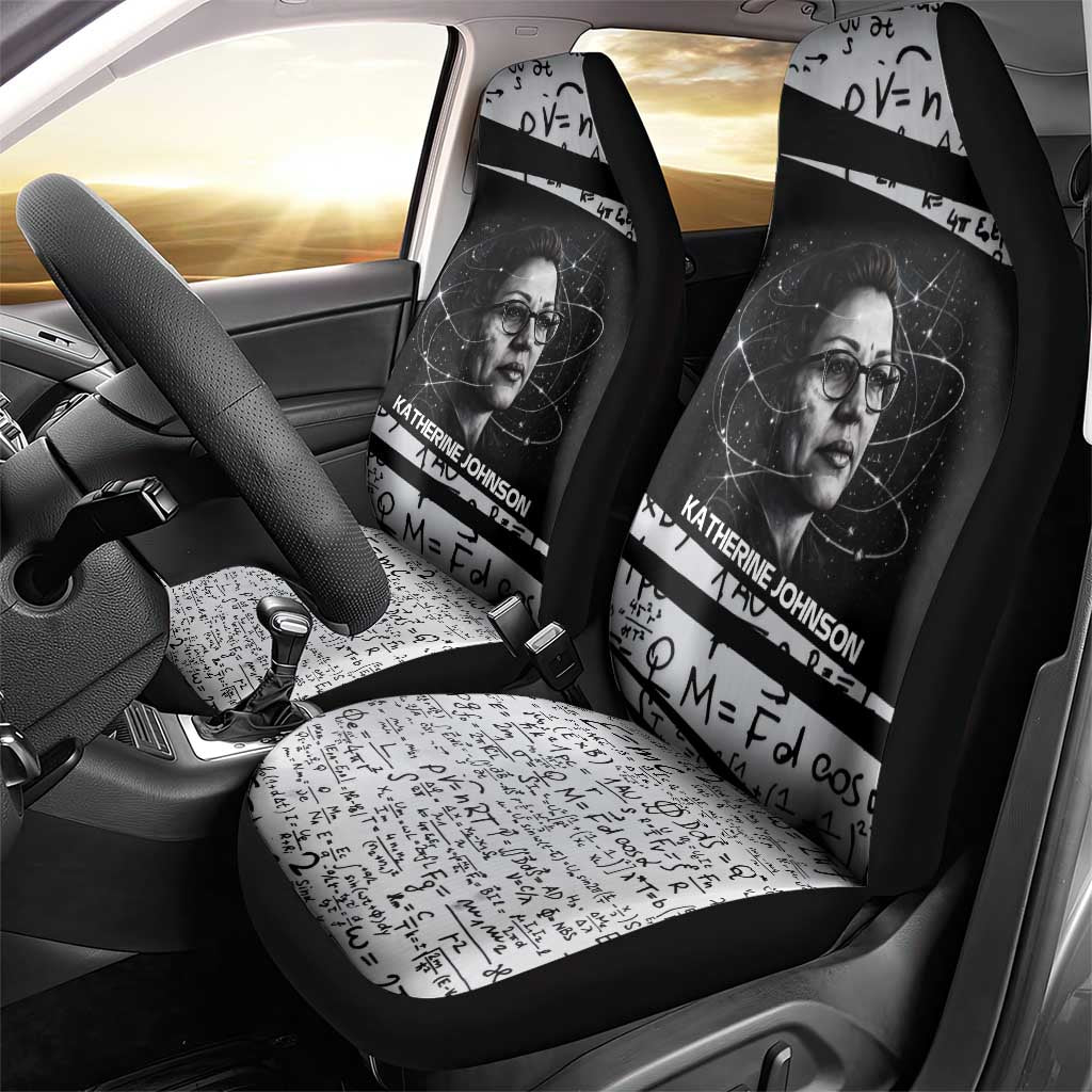 Katherine Johnson Car Seat Cover with Orbital Space Portrait, Historic NASA Launch Dates and Physics - Wonder Print Shop