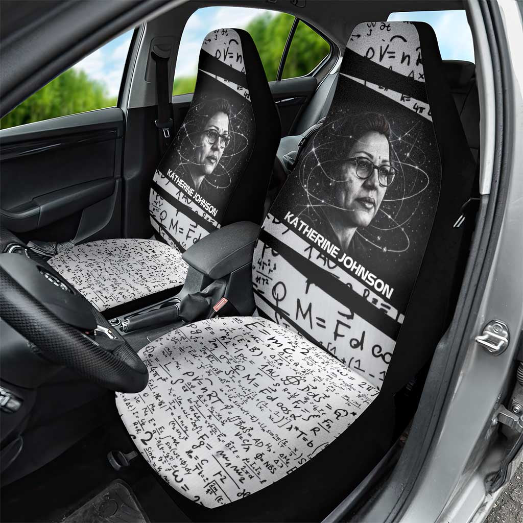 Katherine Johnson Car Seat Cover with Orbital Space Portrait, Historic NASA Launch Dates and Physics - Wonder Print Shop