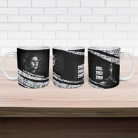 Katherine Johnson Ceramic Mug with Orbital Space Portrait, Historic NASA Launch Dates and Physics - Wonder Print Shop