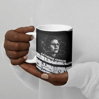 Katherine Johnson Ceramic Mug with Orbital Space Portrait, Historic NASA Launch Dates and Physics - Wonder Print Shop