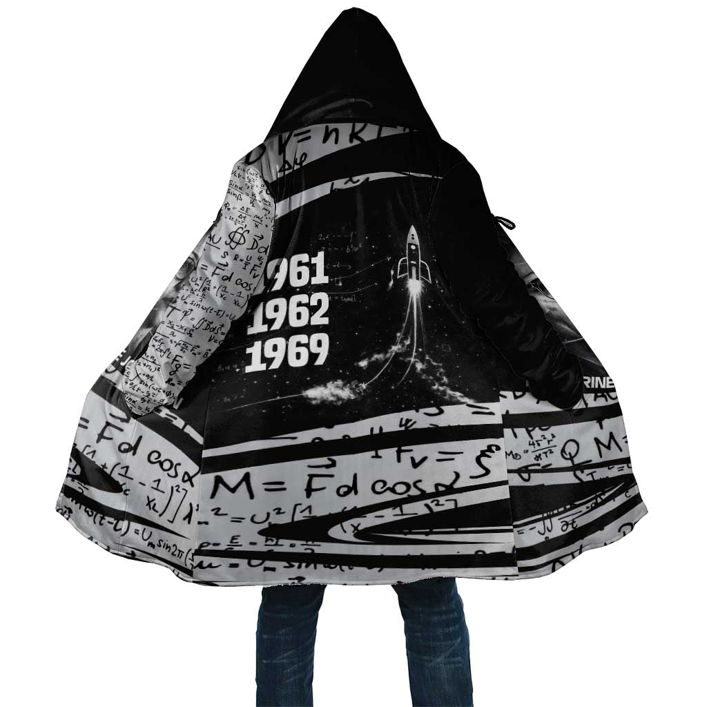 Katherine Johnson Cloak with Orbital Space Portrait, Historic NASA Launch Dates and Physics - Wonder Print Shop