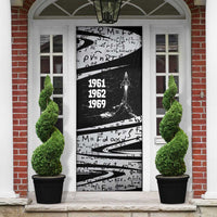 Katherine Johnson Door Cover with Orbital Space Portrait, Historic NASA Launch Dates and Physics - Wonder Print Shop