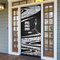 Katherine Johnson Door Cover with Orbital Space Portrait, Historic NASA Launch Dates and Physics - Wonder Print Shop