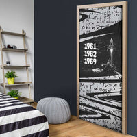 Katherine Johnson Door Cover with Orbital Space Portrait, Historic NASA Launch Dates and Physics - Wonder Print Shop