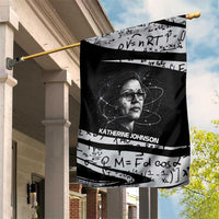 Katherine Johnson Garden Flag with Orbital Space Portrait, Historic NASA Launch Dates and Physics - Wonder Print Shop