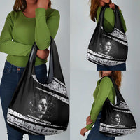 Katherine Johnson Grocery Bag with Orbital Space Portrait, Historic NASA Launch Dates and Physics - Wonder Print Shop