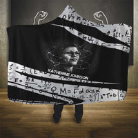Katherine Johnson Hooded Blanket with Orbital Space Portrait, Historic NASA Launch Dates and Physics - Wonder Print Shop