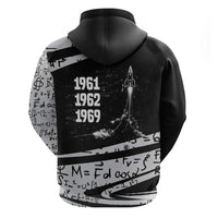 Katherine Johnson Hoodie with Orbital Space Portrait, Historic NASA Launch Dates and Physics - Wonder Print Shop