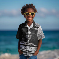 Katherine Johnson Kid Hawaiian Shirt with Orbital Space Portrait, Historic NASA Launch Dates and Physics - Wonder Print Shop