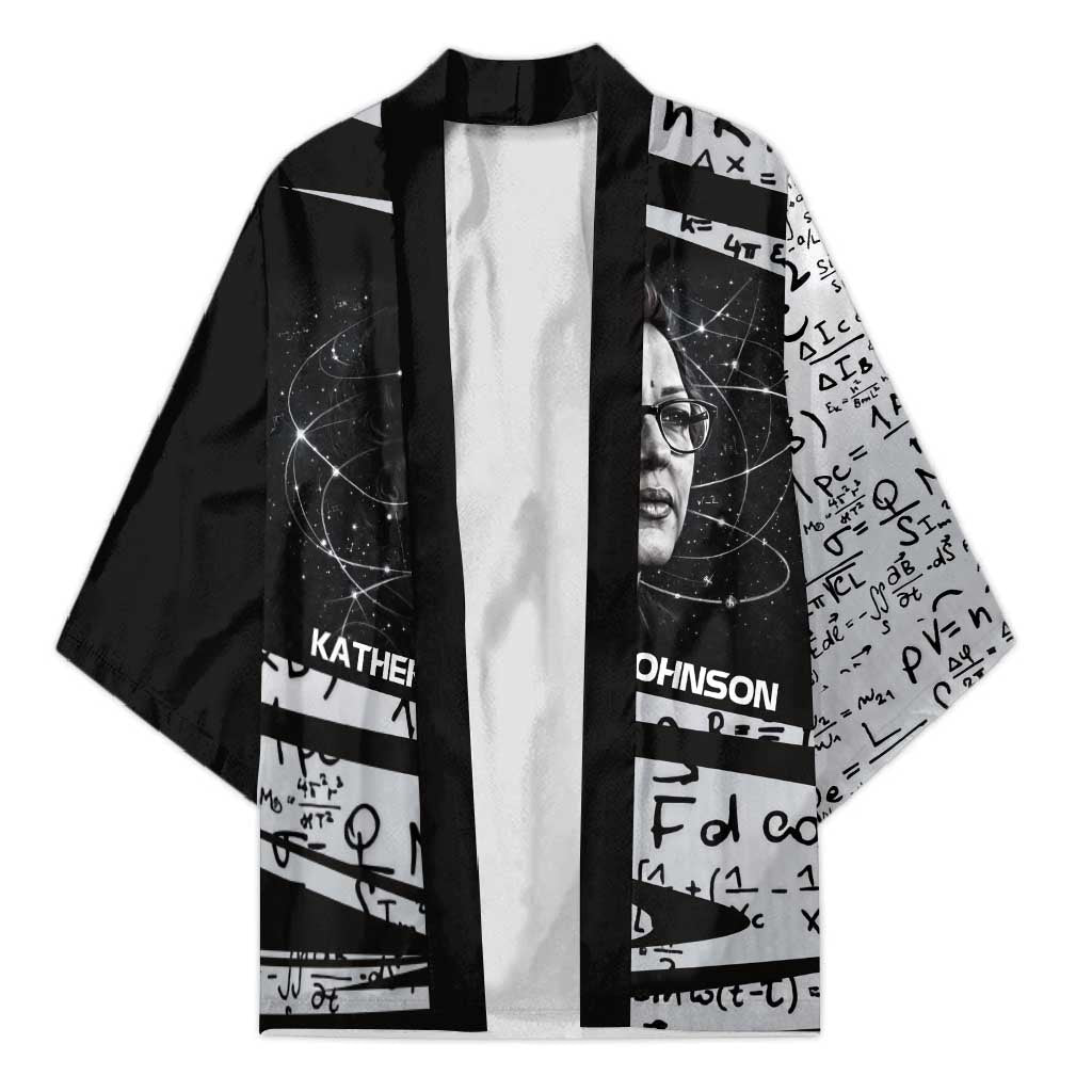 Katherine Johnson Kimono with Orbital Space Portrait, Historic NASA Launch Dates and Physics - Wonder Print Shop