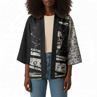 Katherine Johnson Kimono with Orbital Space Portrait, Historic NASA Launch Dates and Physics - Wonder Print Shop