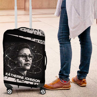 Katherine Johnson Luggage Cover with Orbital Space Portrait, Historic NASA Launch Dates and Physics - Wonder Print Shop