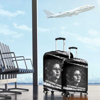 Katherine Johnson Luggage Cover with Orbital Space Portrait, Historic NASA Launch Dates and Physics - Wonder Print Shop
