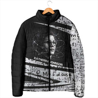 Katherine Johnson Padded Jacket with Orbital Space Portrait, Historic NASA Launch Dates and Physics - Wonder Print Shop
