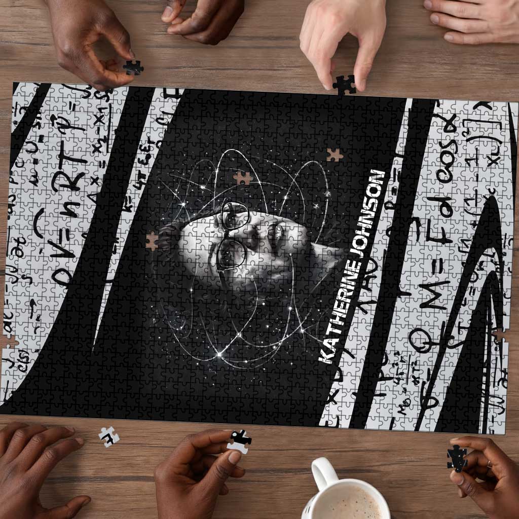 Katherine Johnson Puzzle with Orbital Space Portrait, Historic NASA Launch Dates and Physics - Wonder Print Shop